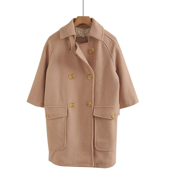 Double-breasted seven-point sleeve commuting casual wool coat coat 2025 autumn and winter large size mid-length woolen
Double-breasted seven-point sleeve commuting casual wool coat coat 2025 autumn and winter large size mid-length woolen