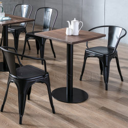 Restaurant Solid Wood Iron Table, Cafe Dessert Shop Dining Table, Modern Minimalist Milk Tea Shop Negotiation Table, Casual Small Square Table Restaurant Solid Wood Iron Table, Cafe Dessert Shop Dining Table, Modern Minimalist Milk Tea Shop Negotiation Table, Casual Small Square Table