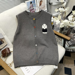 Plus size women's autumn new gray knitted vest for women Plus size women's autumn new gray knitted vest for women