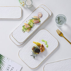 Stone-Patterned Ceramic Flat Plate, Creative Round Cake Plate, Square Plate, Rectangular Sushi Plate, Dessert Plate, Hotel Presentation Plate Stone-Patterned Ceramic Flat Plate, Creative Round Cake Plate, Square Plate, Rectangular Sushi Plate, Dessert Plate, Hotel Presentation Plate