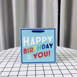 ins Happybirthday Letter Color-Printed Tote Bag Birthday Gift Packaging Bag High-End White Cardboard Bag ins Happybirthday Letter Color-Printed Tote Bag Birthday Gift Packaging Bag High-End White Cardboard Bag