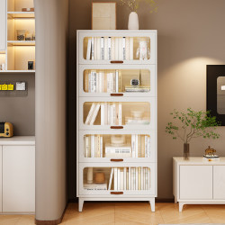 Dust-Proof Bookcase with Glass Doors for Home Living Room, Children's Solid Wood Bookshelf, Floor-Standing Storage Rack, Display Cabinet Dust-Proof Bookcase with Glass Doors for Home Living Room, Children's Solid Wood Bookshelf, Floor-Standing Storage Rack, Display Cabinet
