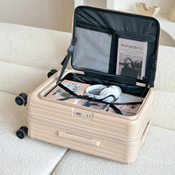 New Side-Opening Suitcase for Women, Large Capacity, Expandable Pc Trolley Case, 20inch Carry-On Suitcase for Men, Silent Travel Suitcase New Side-Opening Suitcase for Women, Large Capacity, Expandable Pc Trolley Case, 20inch Carry-On Suitcase for Men, Silent Travel Suitcase