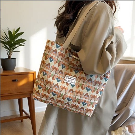 New tote bag canvas women's shoulder bag commuting work bag college students leisure travel bag bento bag New tote bag canvas women's shoulder bag commuting work bag college students leisure travel bag bento bag
