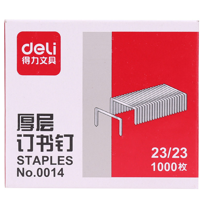 DELI 0014 두꺼운 레이어 헤비 듀티 스테이플 23 | 23 두꺼운 대형 스테이플은 210페이지의 스테이플을 묶을 수 있습니다 -