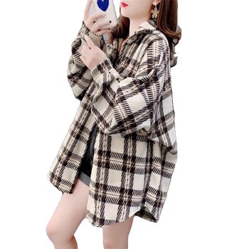 Large -size women's mid -length thick -grinding hair shirt women
 Large -size women's mid -length thick -grinding hair shirt women