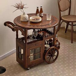 French medieval style movable small side table American retro cart coffee table folding tea table dining car household small tea cart French medieval style movable small side table American retro cart coffee table folding tea table dining car household small tea cart