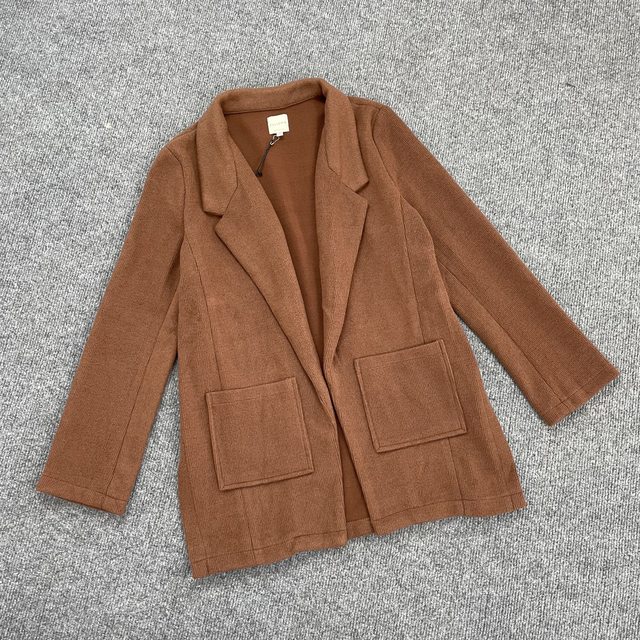 E6021 autumn new women's clothing, literary temperament, solid color imitation wool jacket, thin pit strips, no button commuter suit E6021 autumn new women's clothing, literary temperament, solid color imitation wool jacket, thin pit strips, no button commuter suit