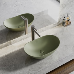 Oval Household Ingot Countertop Basin Olive Green Ceramic Creative Wash Basin Hotel Bathroom Wash Art Basin Oval Household Ingot Countertop Basin Olive Green Ceramic Creative Wash Basin Hotel Bathroom Wash Art Basin
