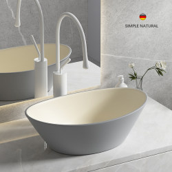 Nordic Cream Style Countertop Basin Matte Cream Gray Ingot-Shaped Ceramic Washbasin for Home Bathroom Sink Nordic Cream Style Countertop Basin Matte Cream Gray Ingot-Shaped Ceramic Washbasin for Home Bathroom Sink