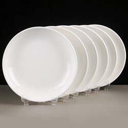 6-10 Pieces 7/ 8inch Household Ceramic Dishes, Plates for Restaurants, Pure White Round Plates, Square Plates, Flat Plates 6-10 Pieces 7/ 8inch Household Ceramic Dishes, Plates for Restaurants, Pure White Round Plates, Square Plates, Flat Plates