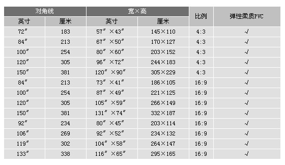 javes 100寸投影幕3d画框幕投影机仪幕布高清软幕家庭