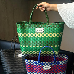 Coffee peripheral woven vegetable basket storage bag camping picnic black green blue purple bag women's bag summer handbag Coffee peripheral woven vegetable basket storage bag camping picnic black green blue purple bag women's bag summer handbag