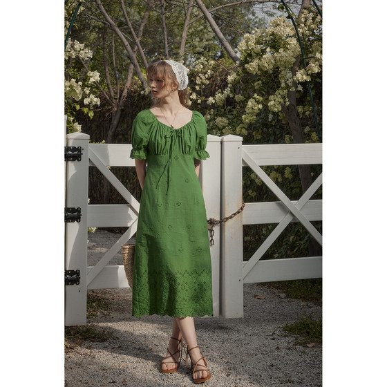 SimpleRetro Rebecca Heavy Industry Positioning Jacquard Green Dress Women's French Puff Sleeve A-line Skirt
SimpleRetro Rebecca Heavy Industry Positioning Jacquard Green Dress Women's French Puff Sleeve A-line Skirt