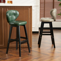 Solid Wood Bar Stool, American Light Luxury Style, High Stool with Backrest, Home Island Bar Stool, Front Desk Cashier High Stool, Bar Chair Solid Wood Bar Stool, American Light Luxury Style, High Stool with Backrest, Home Island Bar Stool, Front Desk Cashier High Stool, Bar Chair