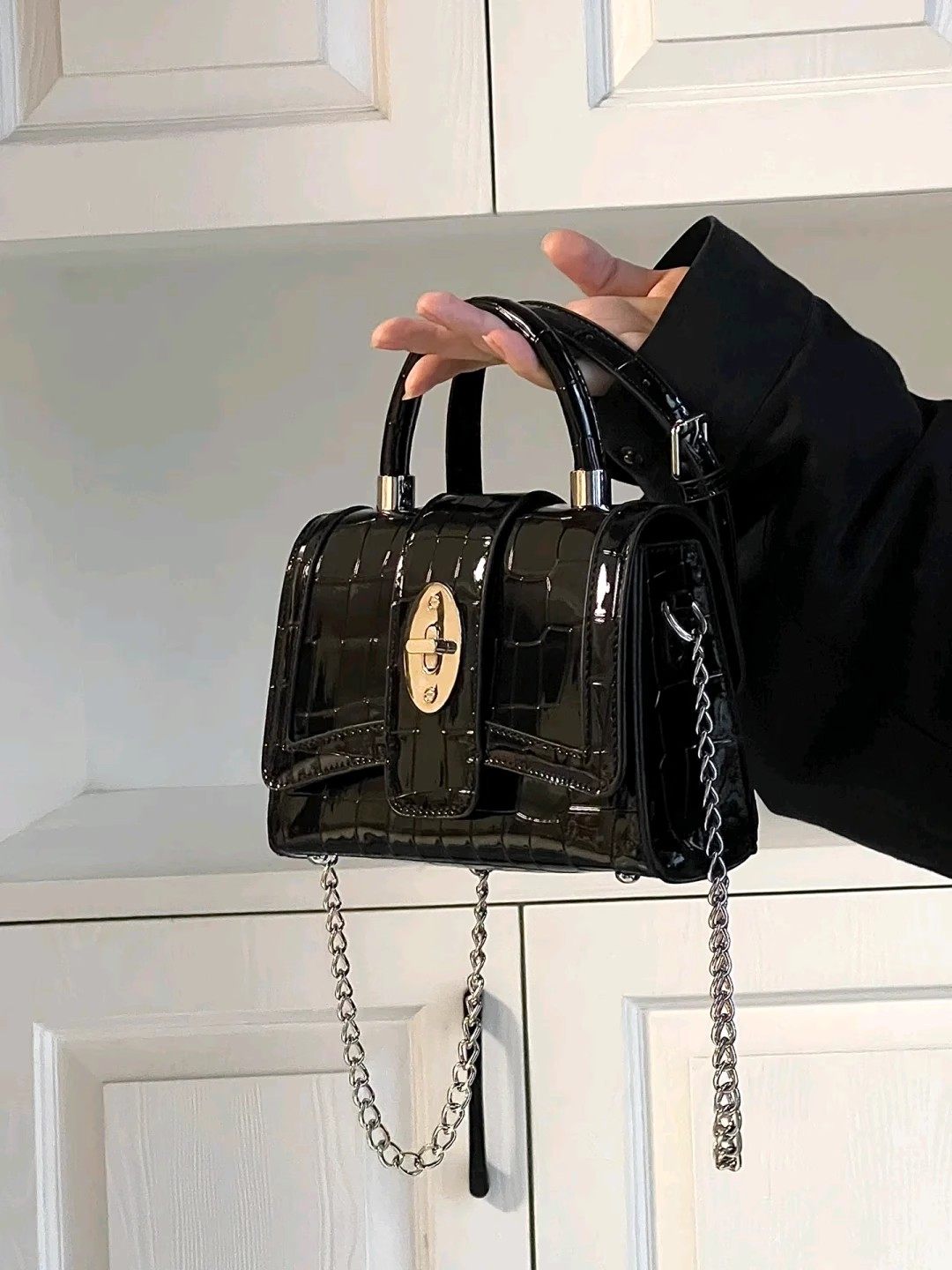 Chen mujia Crocodile Pattern Shoulder Bag Women's 2024 New Arrival