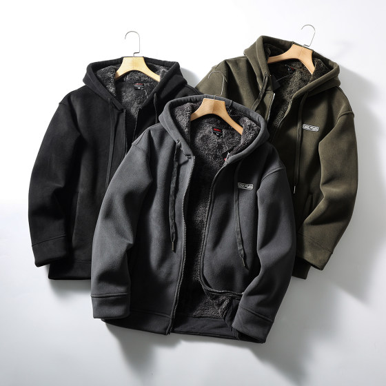 550g fleece fabric! Compound lamb fur inside! Men's winter warm hooded cardigan sweater
550g fleece fabric! Compound lamb fur inside! Men's winter warm hooded cardigan sweater