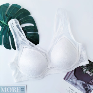Non-returnable mesh, breathable white push-up side cinch sexy lace no-wire tank top bra 
Non-returnable mesh, breathable white push-up side cinch sexy lace no-wire tank top bra