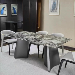 Brazil imported snow mountain lanshe stone rectangular dining table Brazil imported snow mountain lanshe stone rectangular dining table
