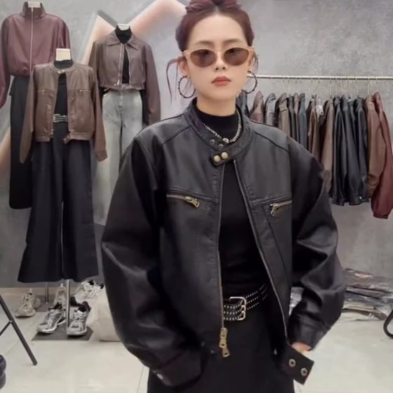 Leather jacket for women small short spring 2025 new Korean loose high-end retro jacket top
Leather jacket for women small short spring 2025 new Korean loose high-end retro jacket top