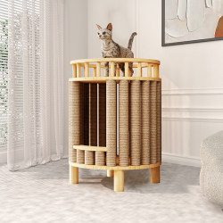 Cat Tree, Cat Climbing Frame, Small Apartment, Space-Saving, Cat Jumping Platform, Multi-Layer Cat House, Solid Wood Indoor Cat Climbing Frame, Home Use Cat Tree, Cat Climbing Frame, Small Apartment, Space-Saving, Cat Jumping Platform, Multi-Layer Cat House, Solid Wood Indoor Cat Climbing Frame, Home Use