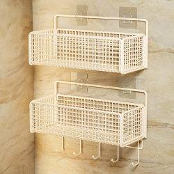Home storage rack hanging basket wall hanging no punching large capacity storage rack student bathroom storage bathroom storage rack Home storage rack hanging basket wall hanging no punching large capacity storage rack student bathroom storage bathroom storage rack