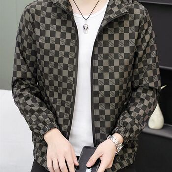 Plaid hooded jacket men's spring and autumn thin printed Korean style trendy slim 2025 new large size casual jacket 
Plaid hooded jacket men's spring and autumn thin printed Korean style trendy slim 2025 new large size casual jacket