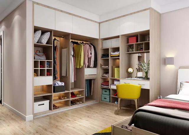 l型衣柜 梳妆台一体化设计,不仅有效利用空间,还能让空间更具整体性.