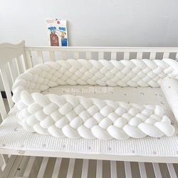 ins Nordic Twist Bed Rail, 6-Strand Heightened Baby Bed Rail, Soft-Packed Anti-Collision Headboard Cushion, Class a Bed Rail ins Nordic Twist Bed Rail, 6-Strand Heightened Baby Bed Rail, Soft-Packed Anti-Collision Headboard Cushion, Class a Bed Rail
