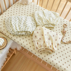 Summer Baby Crib Bed Sheet Fitted Sheet a Cotton Baby Sweat-Absorbent Breathable Ultra-Soft Fine Gauze Kidsren's Spliced Bed Cover Summer Baby Crib Bed Sheet Fitted Sheet a Cotton Baby Sweat-Absorbent Breathable Ultra-Soft Fine Gauze Kidsren's Spliced Bed Cover