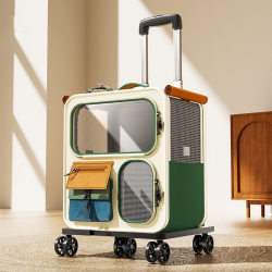 Cat bag, large-capacity suitcase for outings, multi-cat pet portable cat multi-functional wheel trolley case, transparent backpack Cat bag, large-capacity suitcase for outings, multi-cat pet portable cat multi-functional wheel trolley case, transparent backpack