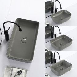 Nordic Minimalist Gray Countertop Basin Square Washbasin Bathroom Ceramic Washbasin Sink Nordic Minimalist Gray Countertop Basin Square Washbasin Bathroom Ceramic Washbasin Sink