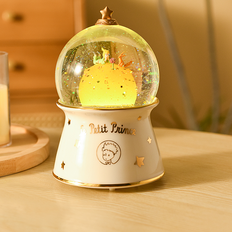 【新品】星の王子さま オルゴール ダンシング オルゴール リドルプリンス 星の王子さま-B612 惑星水晶玉オルゴール 誕生日プレゼント
