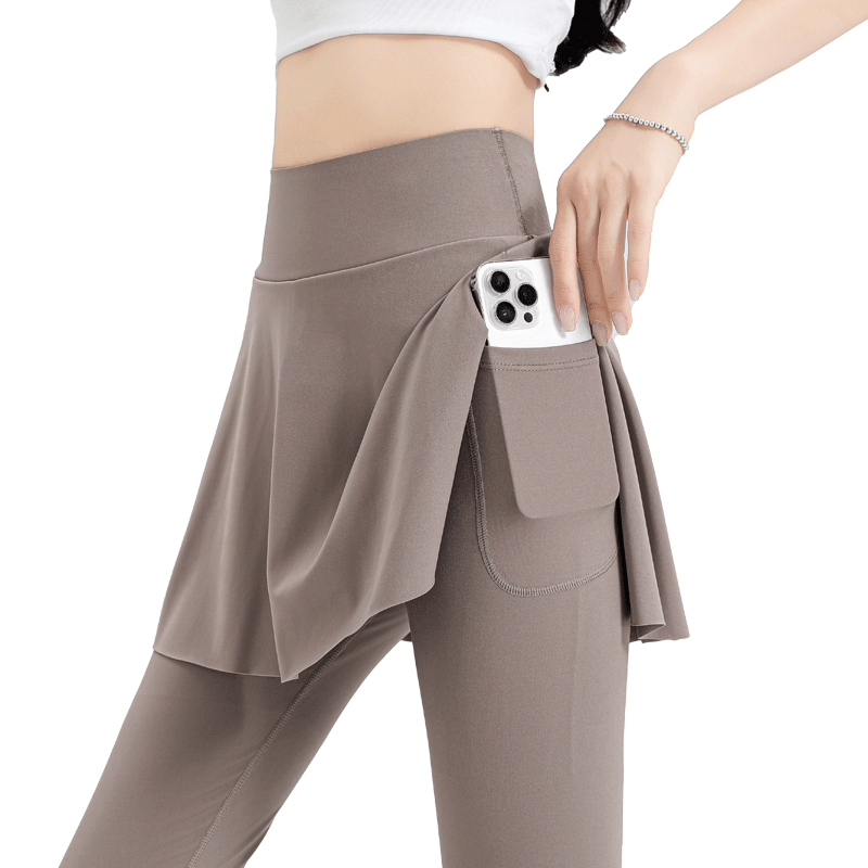 7-point ice silk yoga skirt for women wearing summer thin high waist belly-closing fitness shark belt pocket cover skirt 7-point ice silk yoga skirt for women wearing summer thin high waist belly-closing fitness shark belt pocket cover skirt