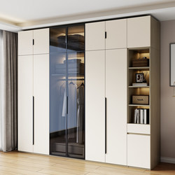 Light Luxury and High-End Glass Door Wardrobe for Home Bedroom, Small Apartment, Modern, Simple and Economical Wooden Finished Wardrobe Light Luxury and High-End Glass Door Wardrobe for Home Bedroom, Small Apartment, Modern, Simple and Economical Wooden Finished Wardrobe