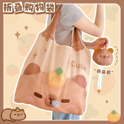 All of Your Belongings Can Be Stored in a Kapibara Foldable Shopping Bag, an Eco-Friendly Bag, Portable, Large-Capacity, Suitable for Grocery Shopping and Storage at the Supermarket All of Your Belongings Can Be Stored in a Kapibara Foldable Shopping Bag, an Eco-Friendly Bag, Portable, Large-Capacity, Suitable for Grocery Shopping and Storage at the Supermarket