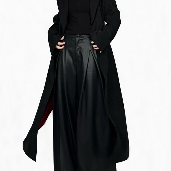 Jieyu JIEYU autumn and winter double-breasted side-slit long wool coat
Jieyu JIEYU autumn and winter double-breasted side-slit long wool coat