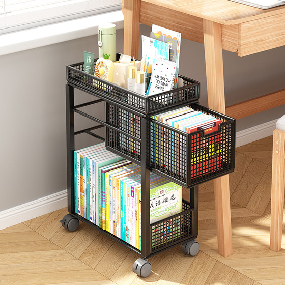 Floor-standing bookshelf next to the desk with wheels movable simple office desk book storage desk side bookcase
Floor-standing bookshelf next to the desk with wheels movable simple office desk book storage desk side bookcase