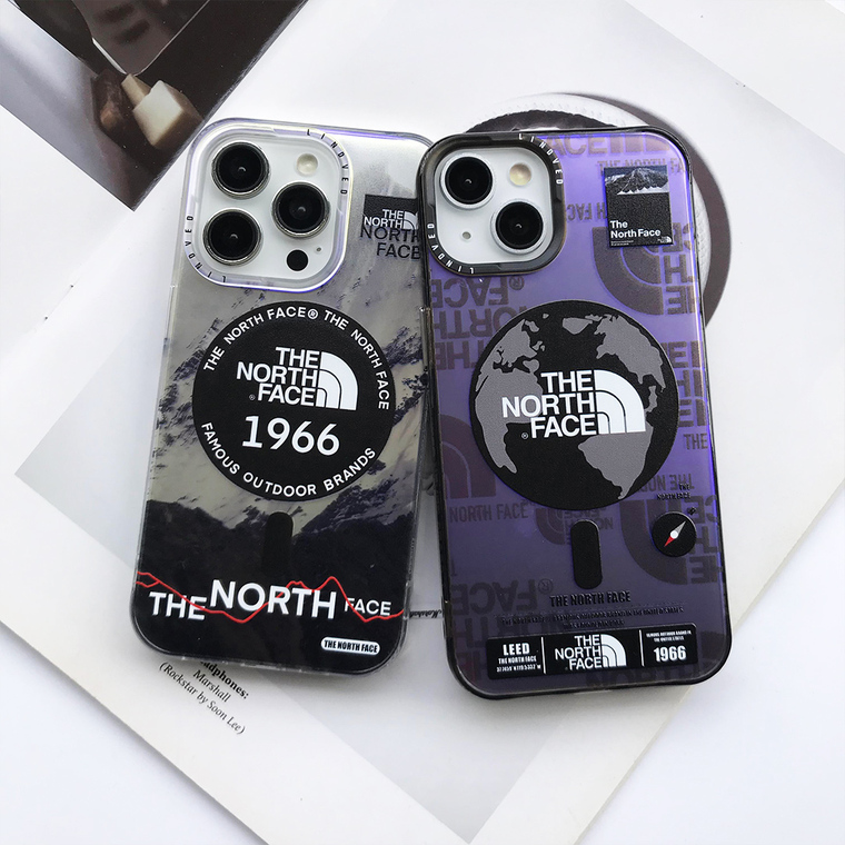 The North Face MagSafe Purple Clear Logo iPhone Case