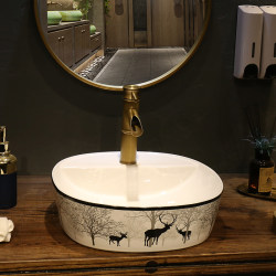 Jingdezhen Retro Countertop Basin Square Ceramic Art Basin Home Bathroom Wash Basin European Style Wash Basin Jingdezhen Retro Countertop Basin Square Ceramic Art Basin Home Bathroom Wash Basin European Style Wash Basin