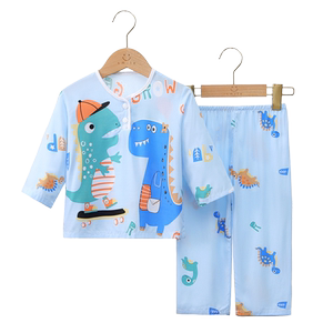 Children's pajamas Summer thin cotton and silk boys, girls, boys, boys air -conditioned baby, baby silk girl home service Children's pajamas Summer thin cotton and silk boys, girls, boys, boys air -conditioned baby, baby silk girl home service