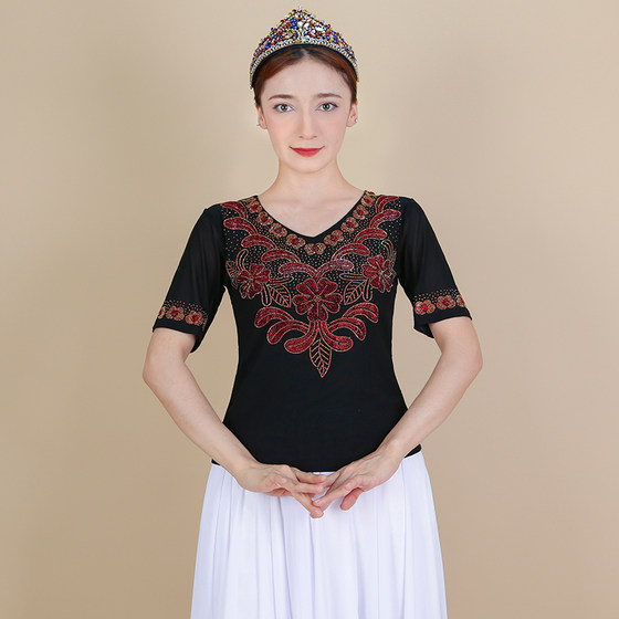 2025 new short-sleeved Xinjiang dance performance clothing mesh ironing tops ethnic style dance clothing summer Uyghur dance clothing
2025 new short-sleeved Xinjiang dance performance clothing mesh ironing tops ethnic style dance clothing summer Uyghur dance clothing
