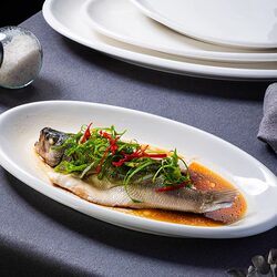 Ceramic Underglaze Color Hotel Fish Plate Steamed Fish Beautiful Plate Thick Edge Oval Home Restaurant Hotel Plate Tableware Ceramic Underglaze Color Hotel Fish Plate Steamed Fish Beautiful Plate Thick Edge Oval Home Restaurant Hotel Plate Tableware