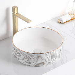Nordic Style Washbasin for Home Balcony, Countertop Basin, Round Ceramic Washbasin, Small Size Bathroom Sink Nordic Style Washbasin for Home Balcony, Countertop Basin, Round Ceramic Washbasin, Small Size Bathroom Sink