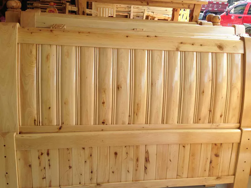 Đồ nội thất bằng gỗ rắn giường đôi giường gỗ bách cao cấp 1,2 mét 1,5 mét 1,8 mét bán đặc biệt có thể được bán buôn - Giường