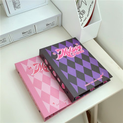 Original Minimalist Retro Diamond-Pattern A5 Non-Attribute Four-Grid Card Album for Collecting Star Photos, Loose-Leaf Hardcover Original Minimalist Retro Diamond-Pattern A5 Non-Attribute Four-Grid Card Album for Collecting Star Photos, Loose-Leaf Hardcover