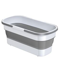 Household portable mop bucket rectangular foldable silicone mop bucket with roller portable plastic mop bucket Household portable mop bucket rectangular foldable silicone mop bucket with roller portable plastic mop bucket