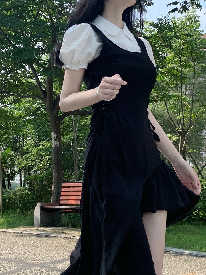 2toyoung不规则假两件长裙 2toyoung不规则假两件长裙