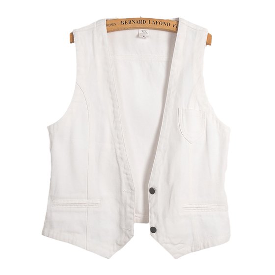 Denim vest women's short 2025 spring new slim sleeveless jacket vest single-breasted solid color top
Denim vest women's short 2025 spring new slim sleeveless jacket vest single-breasted solid color top