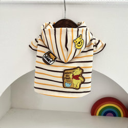 TennyAnny caramel pudding flying sleeve Pooh hoodie pet clothes cat and dog striped sweatshirt four seasons TennyAnny caramel pudding flying sleeve Pooh hoodie pet clothes cat and dog striped sweatshirt four seasons